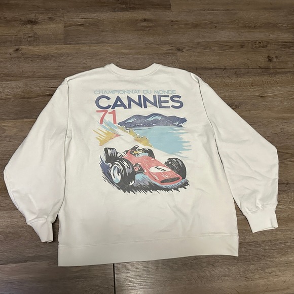 Hollister Other - Hollister Cannes 71 Racing Graphic Sweatshirt Cream Crewneck Mens Medium‎